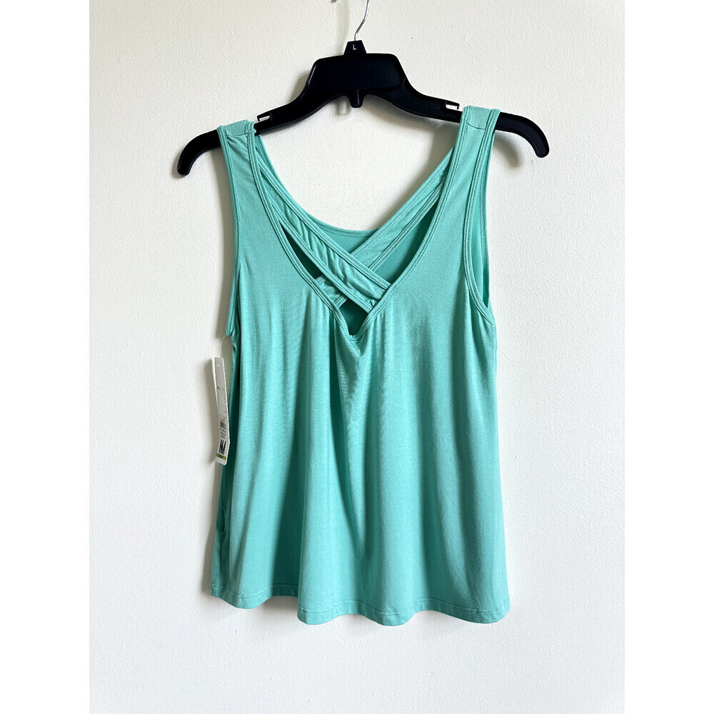 Nicole Miller Sport $58USDWomen's Teal Cross Back Stretch Activewear Tank Sz L - Picture 4 of 7